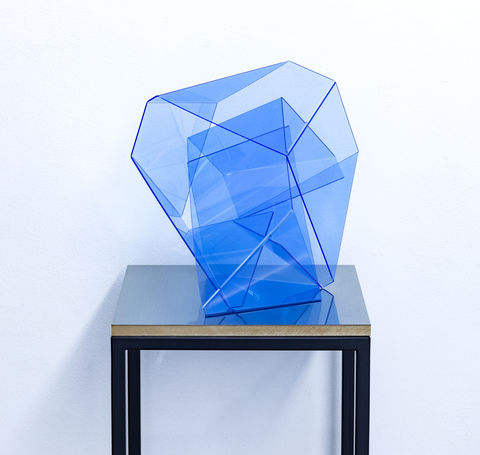 two folded pieces 08 (blue), 2020